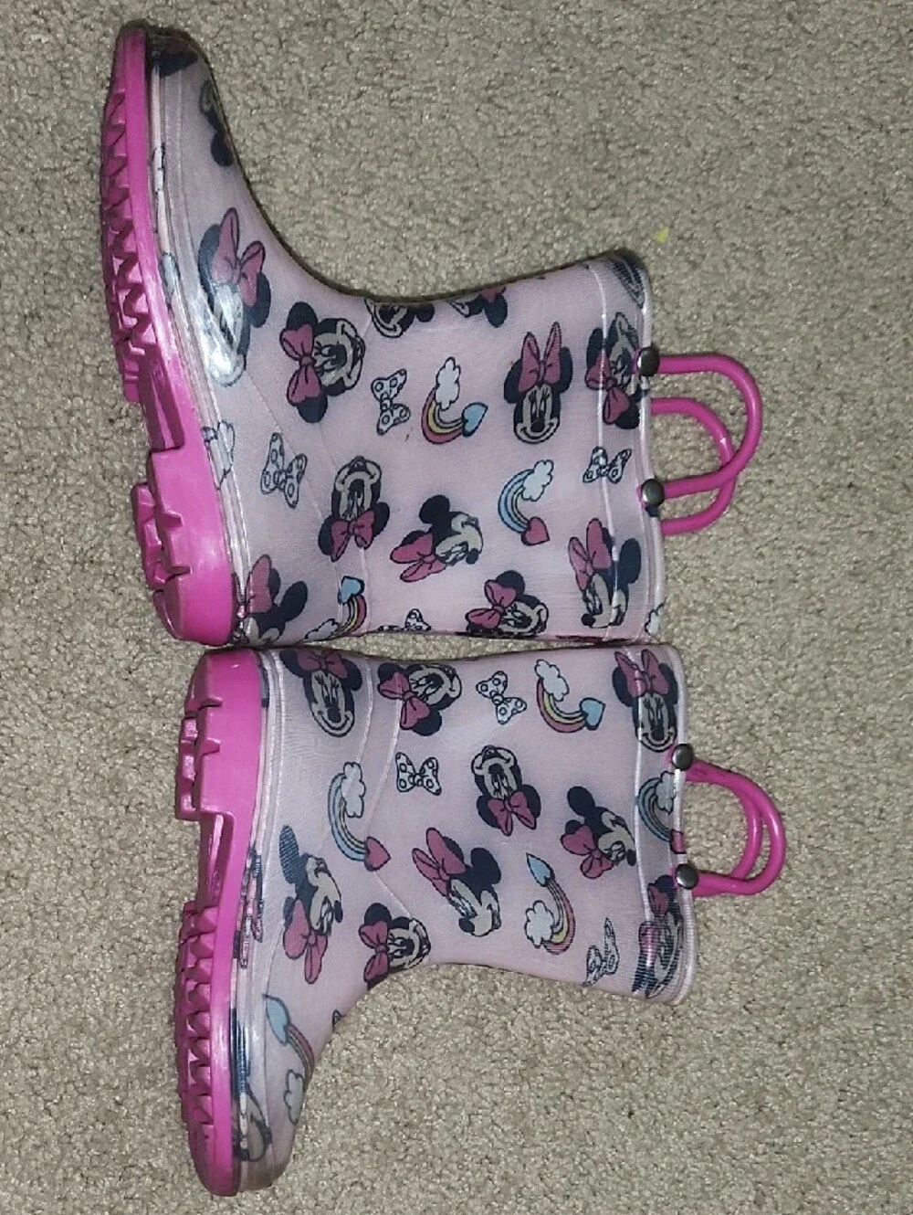 Disney Pink Minnie Mouse Kids Rain Boots